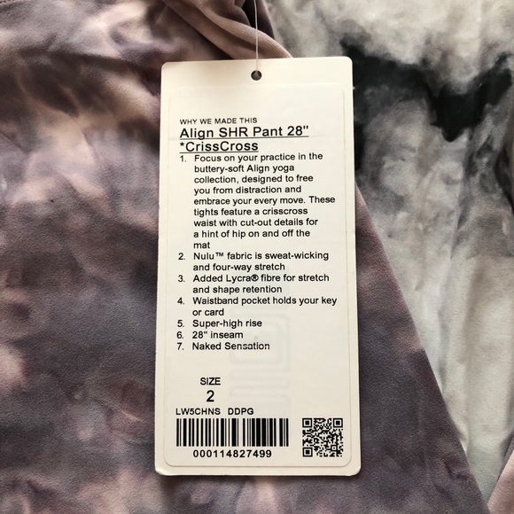NWT Lulu Align Diamond Dye Criss Cross Leggings - Picture 3 of 7
